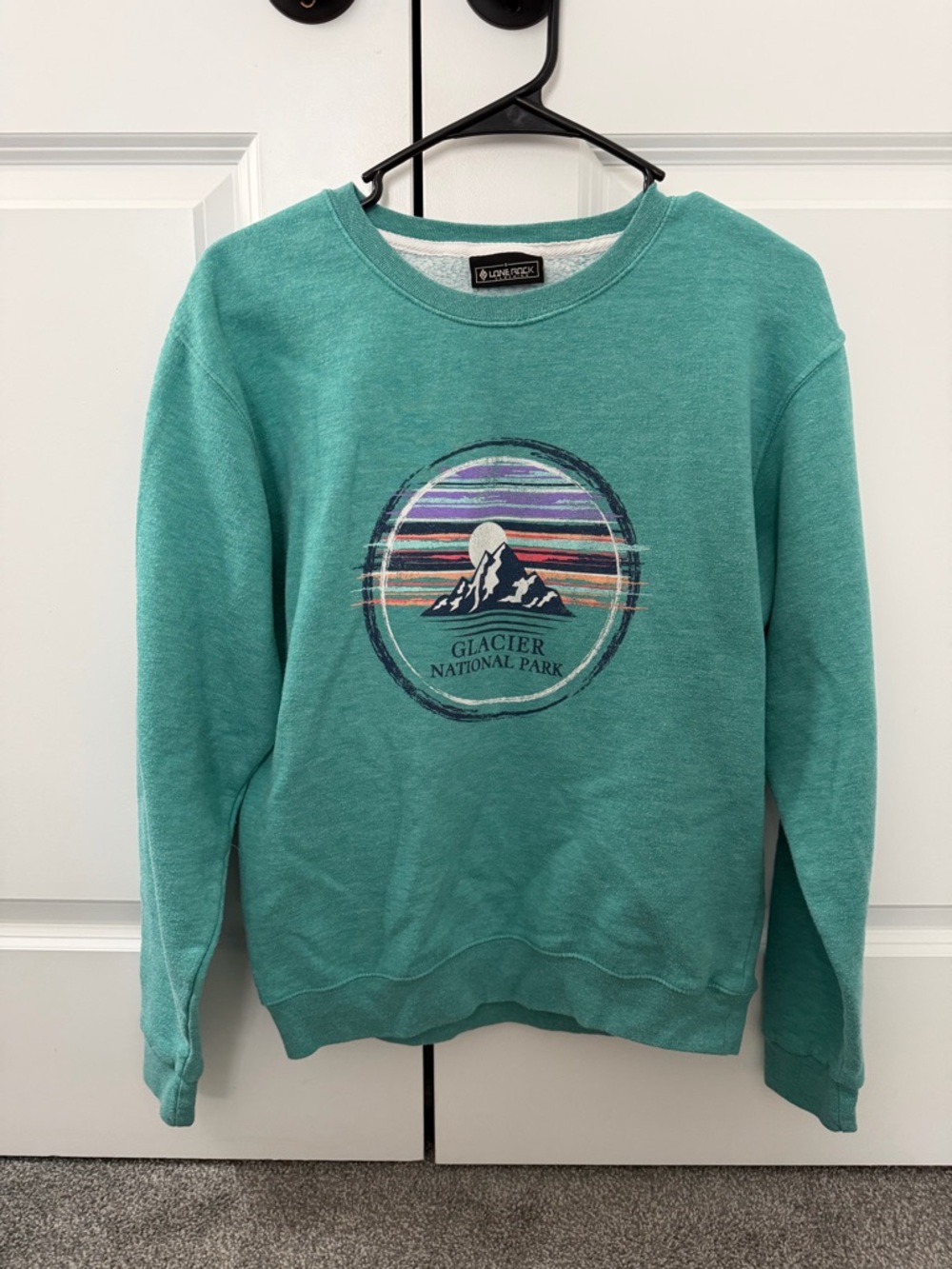 Glacier National Park Teal Crewneck Sweatshirt